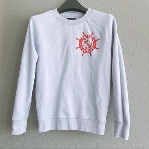 Lavender Crewneck Sweater with Red Graphic
